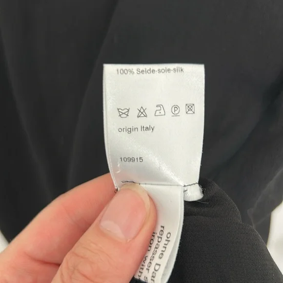 AKRIS 100% Silk Black Off-Shoulder MIDI Dress - Picture 8 of 11